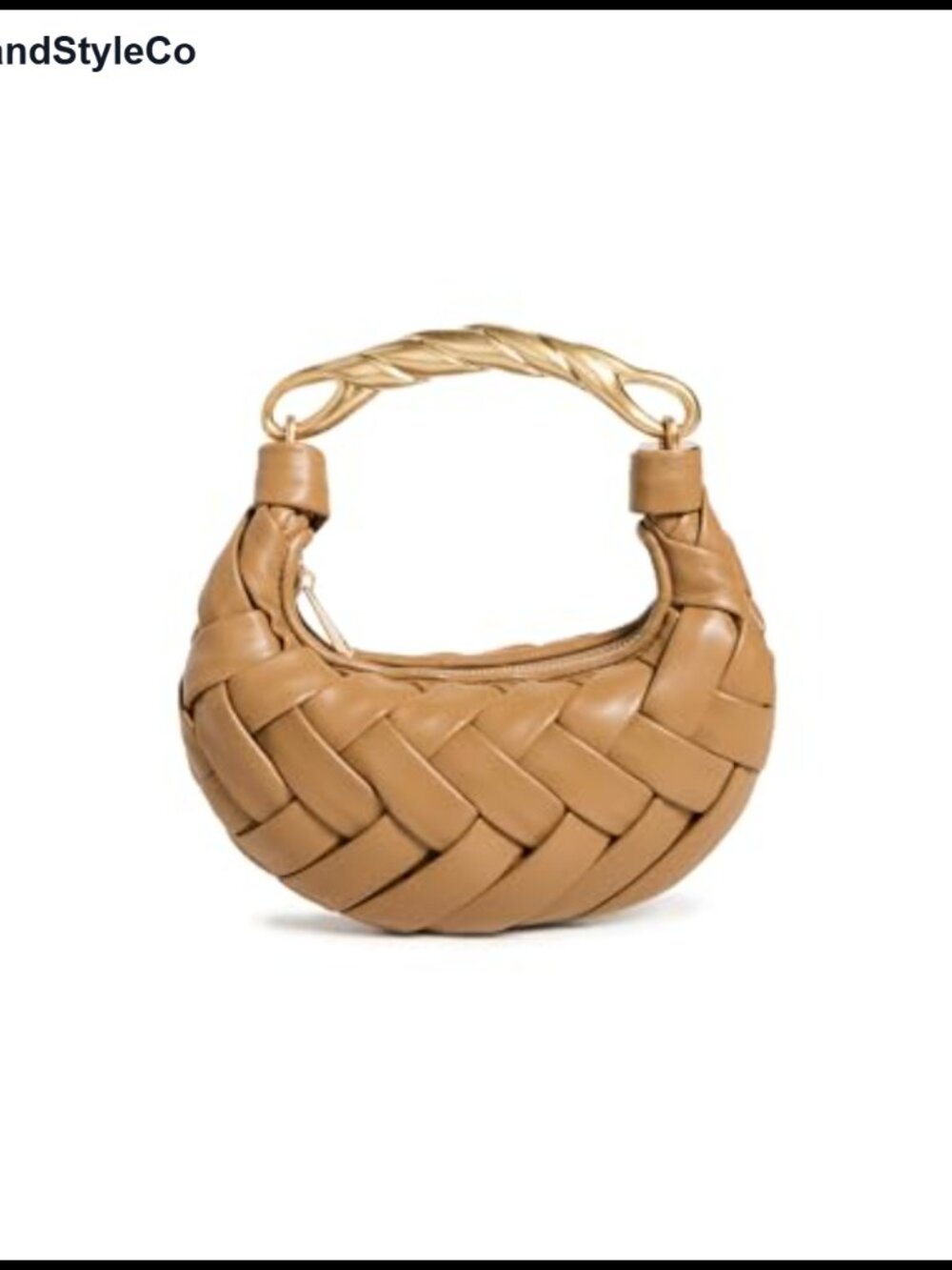 JW PEI Orla Faux Leather Weave Handbag with Twisted Gold-Tone Handle